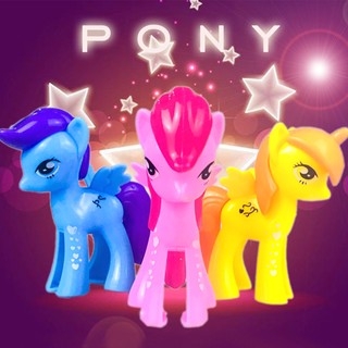 (lovetoys.my) ของเล่นฟิกเกอร์ My Little Pony สําหรับตกแต่งเค้กวันเกิดเด็ก 3 ชิ้น