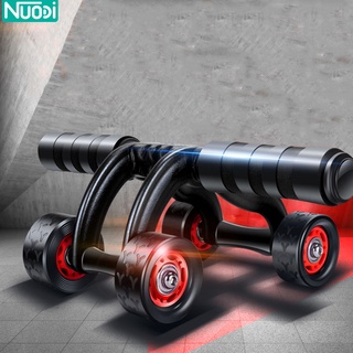 Nuodi ลูกกลิ้ง บริหารหน้าท้อง 4 ล้อ อุปกรณ์ออกกำลังกาย ฟิตเนส Roller push up bar ล้อกลิ้งออกกำกาย ล้อกลิ้งฟิตเนส สีดำ