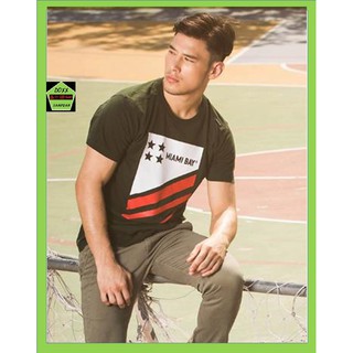 Miami bay เสื้อคอกลม ชาย  รุ่น Rookie สีเขียวแก่