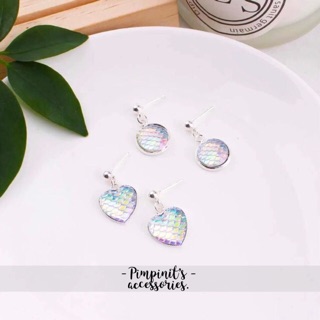 📬 พร้อมส่ง : 🧜🏻‍♀️ ต่างหูเกล็ดนางเงือก | Mermaid Stud Earring.