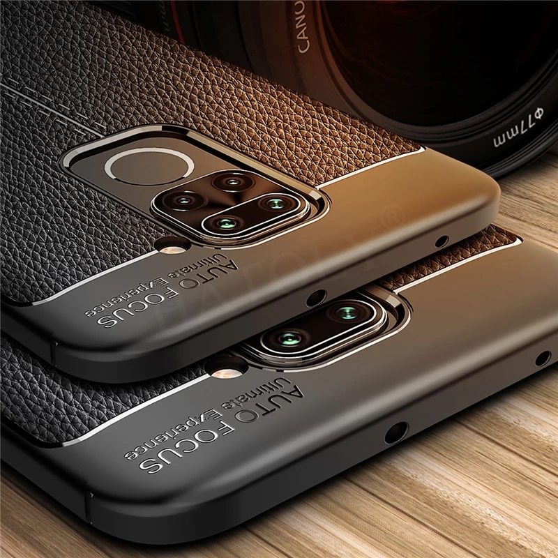 Xiaomi Redmi Note 9 ShockProof Rubber Slim TPU Leather Back Case Cover