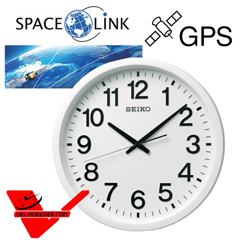 นาฬิกาแขวน SEIKO ตั้งเวลาด้วยระบบ GPS CLOCKS SPACE LINK WALL CLOCK RADIO CONTROLLED รุ่น QXZ002W
