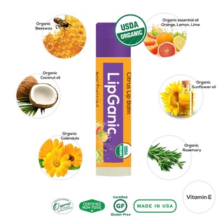 Lipganic Citrus Organic Lip Balm ซิตรัส ออร์แกนิค ลิปบาล์ม (4.25g)