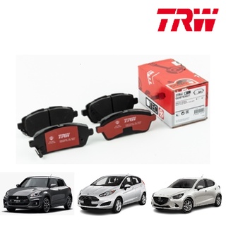 TRW ผ้าเบรกหน้า Mazda2 ปี 2007-2014 Ford Fiesta ปี 2010-2016 Suzuki Swift GLX ปี 2018-2022 ดิสเบรก