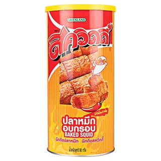 สควิดดี้ปลาหมึกอบกรอบปรุงรสเผ็ดสะเด็ด 90กรัม Squidy Baked Squid Spicy Flavor Flavored 90g.