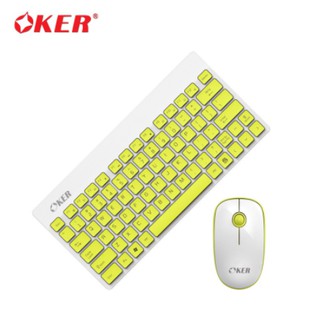 OKER Mini Keyboard+Mouse Wireless Combo ชุดคีย์บอร์ดเมาส์ ไร้สาย รุ่น K1800 ราคาโดนๆๆๆ