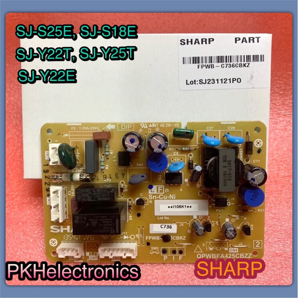 บอร์ดตู้เย็นชาร์ป-Sharp-FPWB-C736CBKZWB&FPWB-C911CBKZ-ใช้กับรุ่น SJ-S25E, SJ-S18E, SJ-S22E, SJ-Y22T,