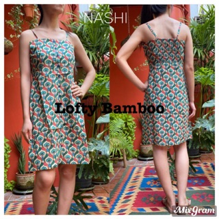 NASHI Dress สินค้านำเข้าจากอินเดีย ผ้าพิมพ์ลายออกแบบจากอิตาลี คอตตอล100%