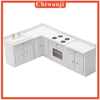 ( Chiwanji ) 1 / 12 Scale โมเดลห้องครัวจําลองขนาดมินิสีขาวของเล่นสําหรับเด็ก