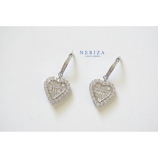 Neriza Jewelry/ ต่างหุเพชรระย้าดีไซสดอกไม้ เพชรสังเคราะห์เกรดพรีเมี่ยม จัดส่งฟรี NE093