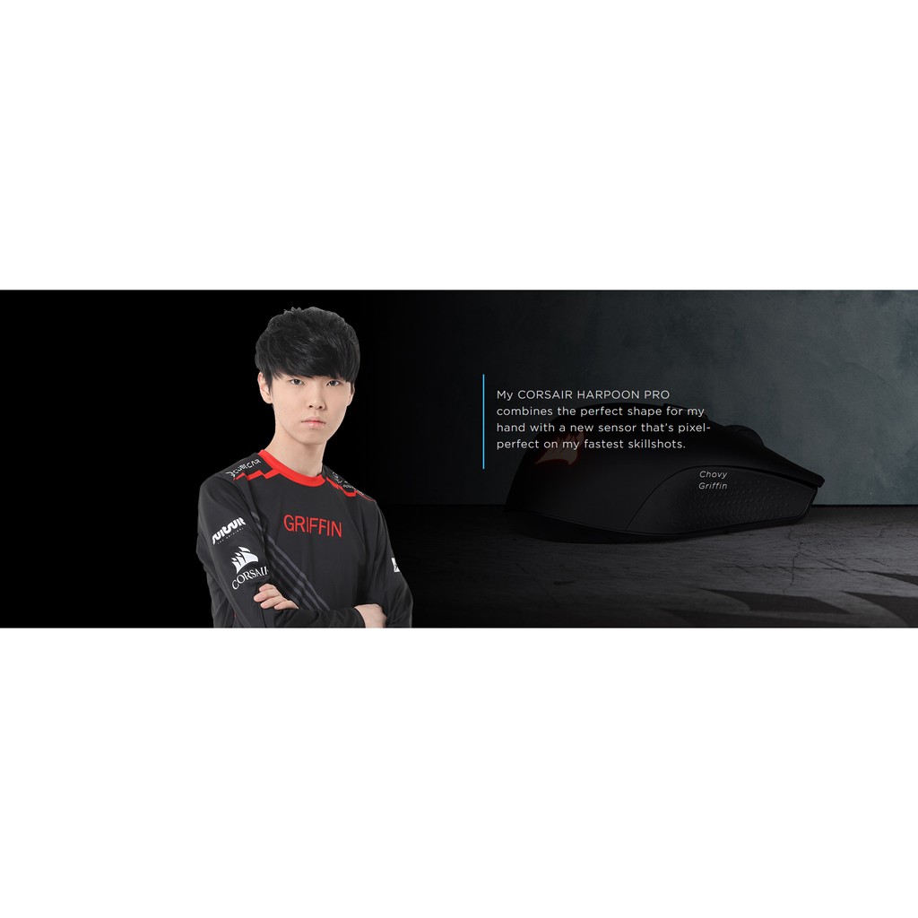 Corsair Harpoon PRO RGB Gaming Mouse ประกันศูนย์ 2ปี ของแท้ เมาส์เล่นเกม