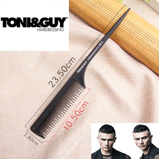 TONI&amp;GUY หวีหางแหลม ซี่ฟันปลา ไว้แสก แยกเส้นผมเป็นช่อ  รุ่น 8612 กว้าง 2.8 ยาว 23.5 สูง 0.5 ซม. สำหรับช่างตัดผม - สีดำ