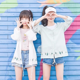 Preorder เสื้อคลุมชายปักลายสวน