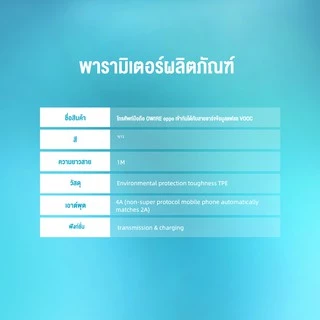 OWIRE 4A สายชาร์จเร็ว Vooc Charge Cable Micro Usb 7pin รองรับ OPPO N3, R5, Find 7, Find 7a, R7 and R7 Plus support flash