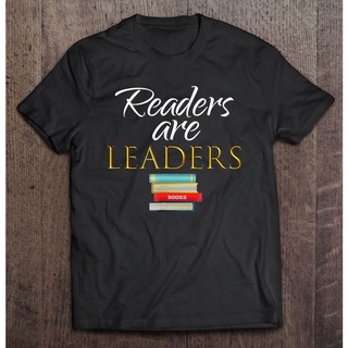 เสื้อยืดคู่รัก พิมพ์ลายหนังสือ Readers Are Leaders