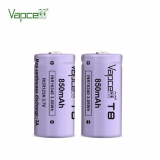 [ลด15% โค้ด PMB0103] Vapcell INR16340 850mAh 3.7V T8ของแท้เช็คโค๊ดได้