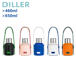 Diller กระติกน้ําร้อนสเตนเลส 316 พร้อมสายคล้อง และหลอดดูด 460 มล. 650 มล. แฟชั่นสําหรับผู้หญิง MLH9058