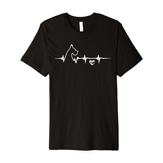 เสื้อยืด คอกลม แขนสั้น พิมพ์ลาย Great Dane Heartbeat พรีเมี่ยม สําหรับวัยรุ่น