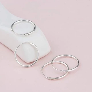 🇹🇭ร้านไทย🇹🇭 ( SV02 ) ต่างหูห่วง (Silver925) เงินแท้ 925 ไม่แพ้ วัดวงใน หนา 1.2 mm (ราคาต่อ1คู่)