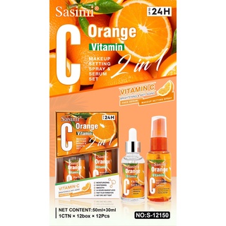 SASIMI ORANGE VITAMIN C MAKEUP SETTING SPRAY &amp; SERUM SET