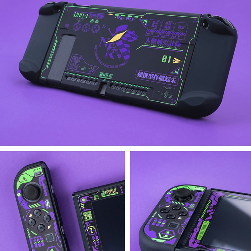 Evangelion เคสป้องกันพร้อมกระจกนิรภัยสําหรับ Nintendo Switch Full Joycon