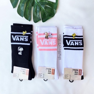 พร้อมส่ง‼️ถุงเท้าข้อยาว ถุงเท้าแฟชั่น ถุงเท้า Vans x Snoopy สเก็ตบอร์ด old school