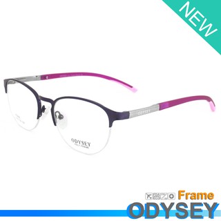 Odysey แว่นตา รุ่น 068-S C-8 สีม่วง กรอบเซาะร่อง ขาสปริง วัสดุ สแตนเลส สตีล (สำหรับตัดเลนส์) กรอบแว่นตา Eyeglasses