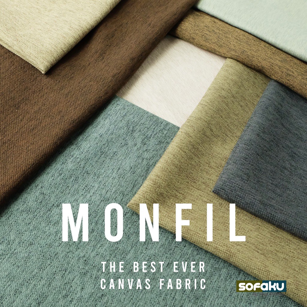 SOFAKU :MONFIL: Hikaron Canvas Fabric - Plain Canvas Fabric - Plain Denim Canvas Fabric - ผ้าบุนวม