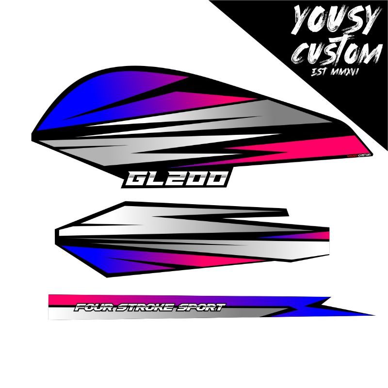 GL200 Ritama/Hologram Striping Cutting เคลือบมันเงา
