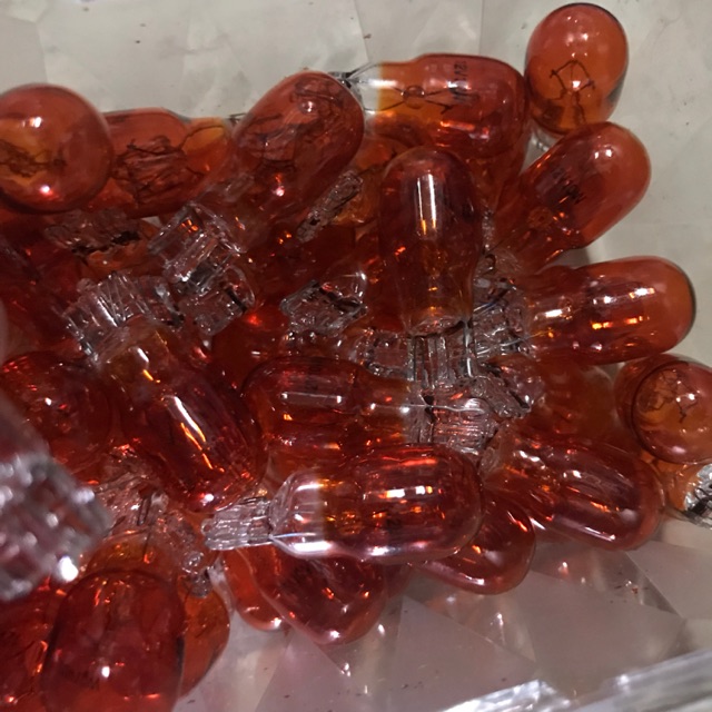 หลอดไฟเลี้ยว 12v 10w T10 สีส้ม หัวโต พร้อมส่ง 🚚 หลอดละ