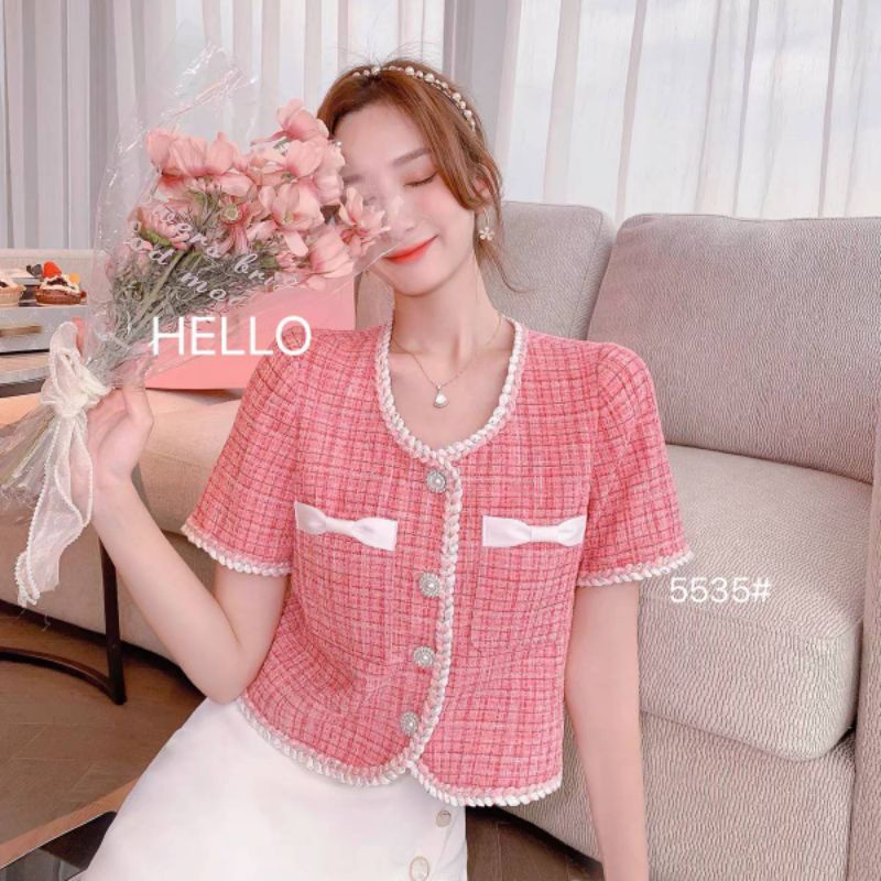 เสื้อแขนสั้น ผ้าทวิต #5535อ #50029อ ฟรีไซส์ รอบอกถึง -38" ความยาว 19" มี 2รุ่น