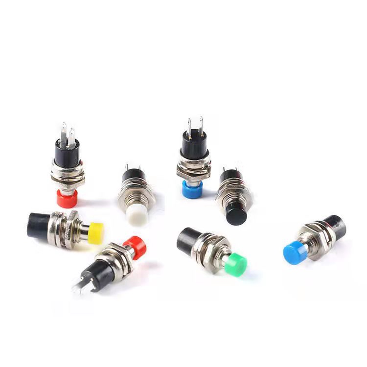 【พร้อมส่ง】สีแดง ดำ 1 ชิ้น Push Button Switch สวิทช์ กดติด ปล่อยดับ รุ่น PBS-110 ขนาด 7 มม. Reset Switch (กดติด-ปล่อยดับ)