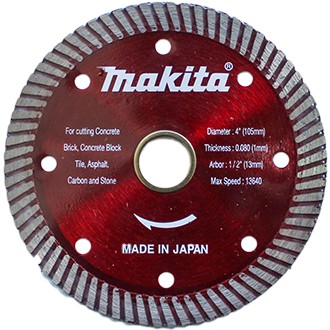 ใบตัดแกรนิต แผ่นตัดแกรนิต  ใบตัดกระเบื้อง makita แผ่นตัดซีเมนต์  แผ่นตัดผนังปูน makita D-05197 (ขนาด 4" แท้ ราคา/ใบ)