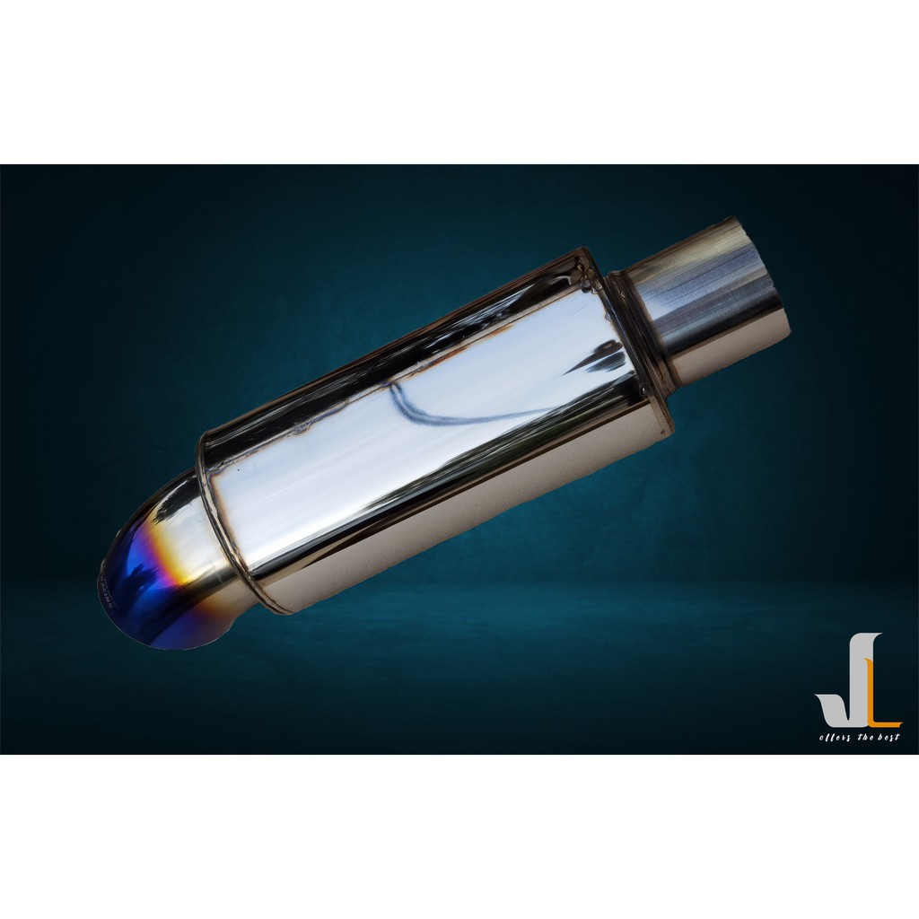 Js RACING 2" ท่อไอเสียหลังสปอร์ตสากลท่อไอเสียรถยนต์ (Blue Tail) js racing