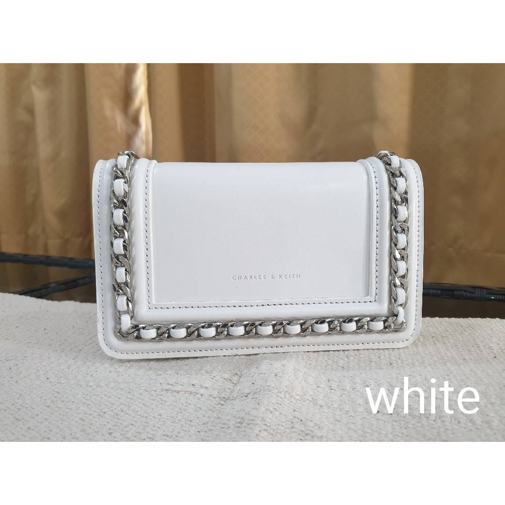 charles & keith chain detail clutch