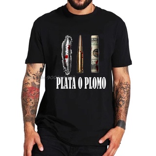 เสื้อยืด พิมพ์ลาย Druger Pablo Escobar EL Patron Plata O Plomo สไตล์คลาสสิก สําหรับผู้ชาย