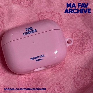 (พร้อมส่งในไทย) mafavarchive - pink lemonade airpods case เคสแอร์พอดแข็ง PC สีชมพู พิ้งเลมอนเนด