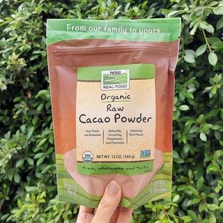 ผงโกโก้ ออร์แกนิก Real Food Organic Raw Cacao Powder 340g (Now Foods®)