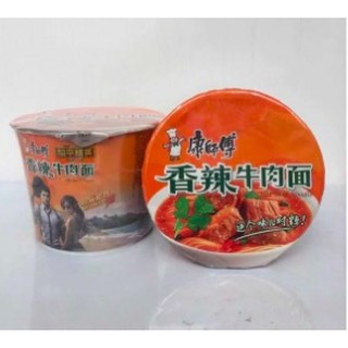 บะหมี่กึ่งสำเร็จรูป มาม่า รสเนื้อเผ็ด ยี่ห้อ 康师傅 ขนาด 108 กรัม ราคา 79 บาท