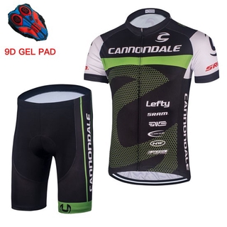 เสื้อปั่นจักรยาน2021 Cycling with 9d gel pad [READY STOCK] CANNONDALE Cycling Jerseys Set Pro team Short Sleeves Breathable Cycling Clothes