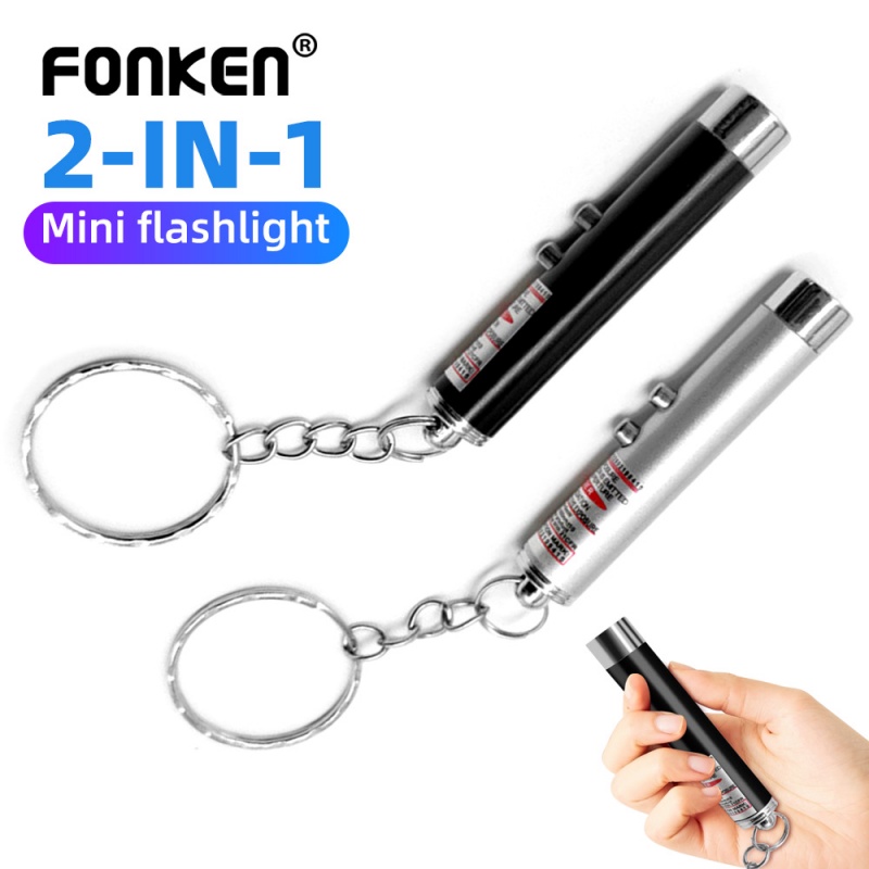 Fonken ปากกาเลเซอร์ 2 In1 พร้อมไฟฉาย Led สีขาวขนาดมินิของเล่นสําหรับแมว