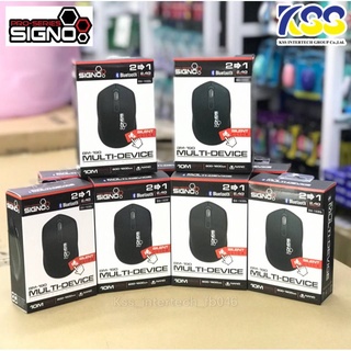 Signo BM-190 Bluetooth and Wireless Mouse (เป็นเม้าส์ 2 ระบบ ใช้ได้ทั้งบลูทูธ และแบบไร้สาย) ใช้กับคอม มือถือ แท็ปเล็ต