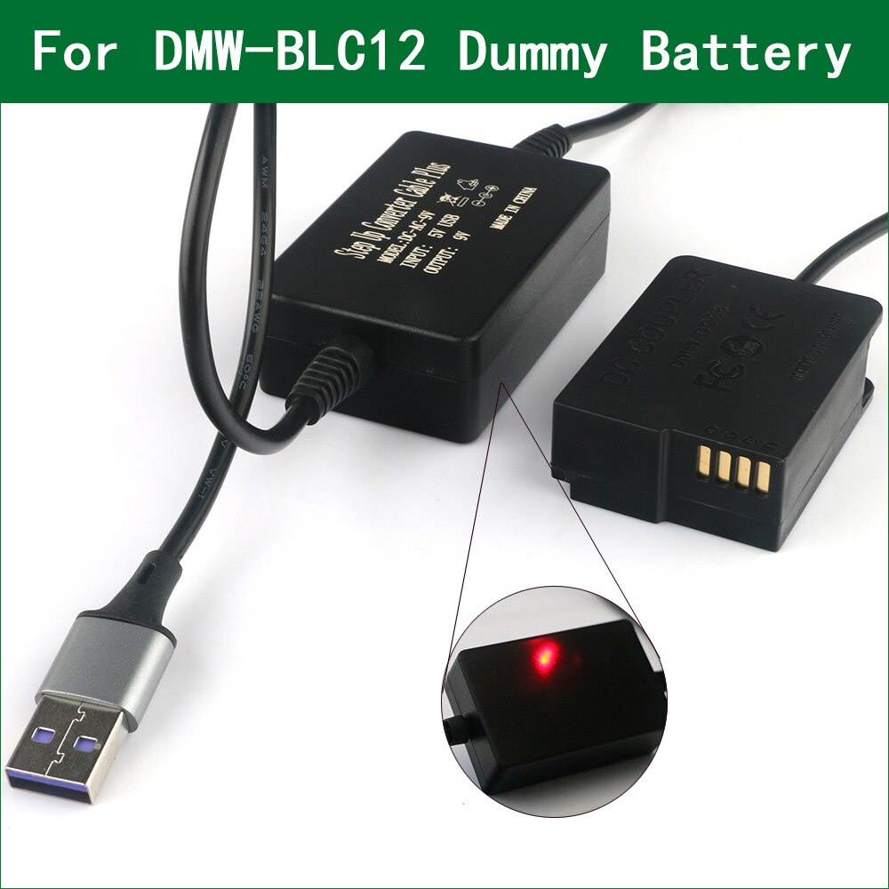 5V 2-4A USB ถึง DMW-BLC12 DMW-DCC8 Dummy แบตเตอรี่สําหรับ Panasonic DMC-FZ300 DMC-FZ330 DMC-FZ2000 D