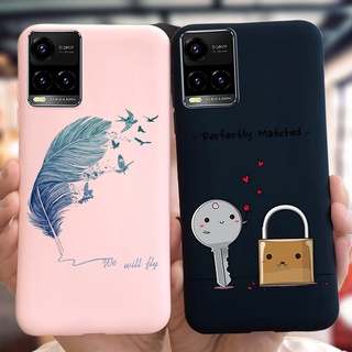 เคสโทรศัพท์มือถือแบบนิ่ม Tpu ลายขนนก หัวใจ แฟชั่น สําหรับ Vivo Y33S 6.51 นิ้ว Y21 2021 Y21S V2110 Y 33S