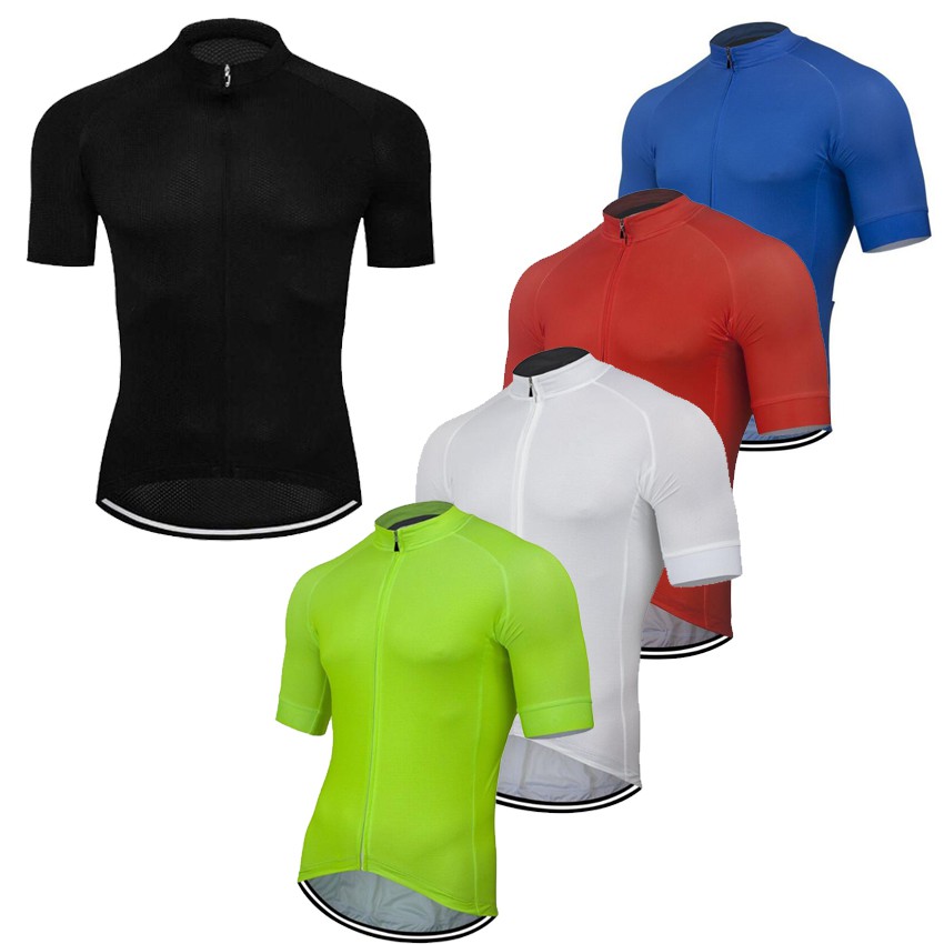 ยี่ห้อใหม่ขี่จักรยาน Jersey Pro ทีมแขนสั้นสีดํา asul na asul na pula berde จักรยานเสือหมอบฤดูร้อน Race MTB Tops