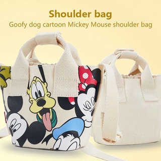 กระเป๋าถือ กระเป๋าสะพายไหล่ ผ้าแคนวาส ลาย Zara Mickey Mouse สไตล์เกาหลี สําหรับเด็กผู้หญิง