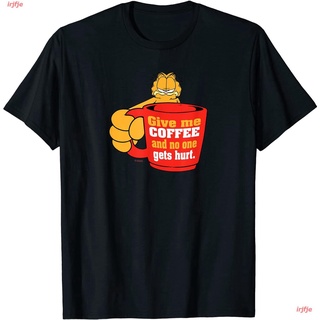 เสื้อยืดผ้าฝ้ายพิมพ์ลายขายดี New Garfield Give Me Coffee T-Shirt เสื้อยืด ดพิมพ์ลาย ดผ้าเด้ง คอกลม cotton ความนิยม sale