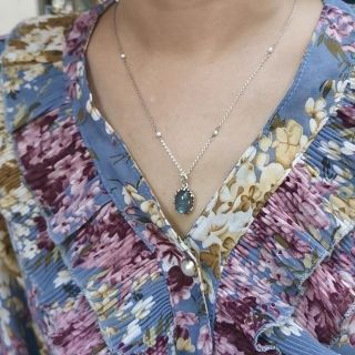 Vintage​ Labradolite Pendant​ จี้วินเทจ​ ลาบราโดไรต์​ พลอยสวย​ แสงดี​ เกรดพรีเมี่ยม ตัวเรือนเงินแท้ 925