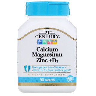 (พร้อมส่ง) 21st Century Calcium Magnesium Zinc + D3 90 Tablets