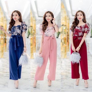 JL21 จั๊มสูทกุหลาบสำหรับสาวอวบมาแล้วใส่เที่ยวทำงานออกงานสวยมากกรุ่นนี้